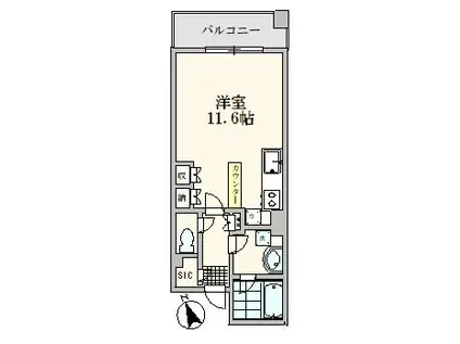 シンフォニーシティ荻窪(ワンルーム/8階)の間取り写真