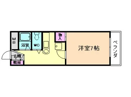 エレガンス箕面(1K/2階)の間取り写真