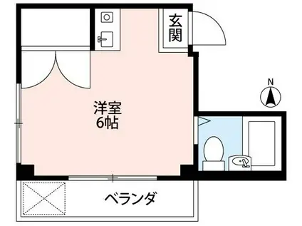 花村ビル(ワンルーム/1階)の間取り写真