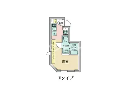 プラティーク品川大井町(ワンルーム/2階)の間取り写真