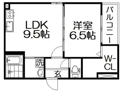 フジパレス上神田II番館(1LDK/3階)の間取り写真