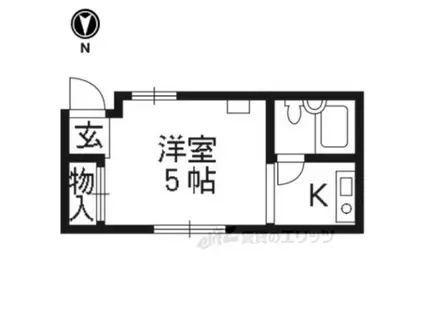 喜多源第2マンション(ワンルーム/2階)の間取り写真