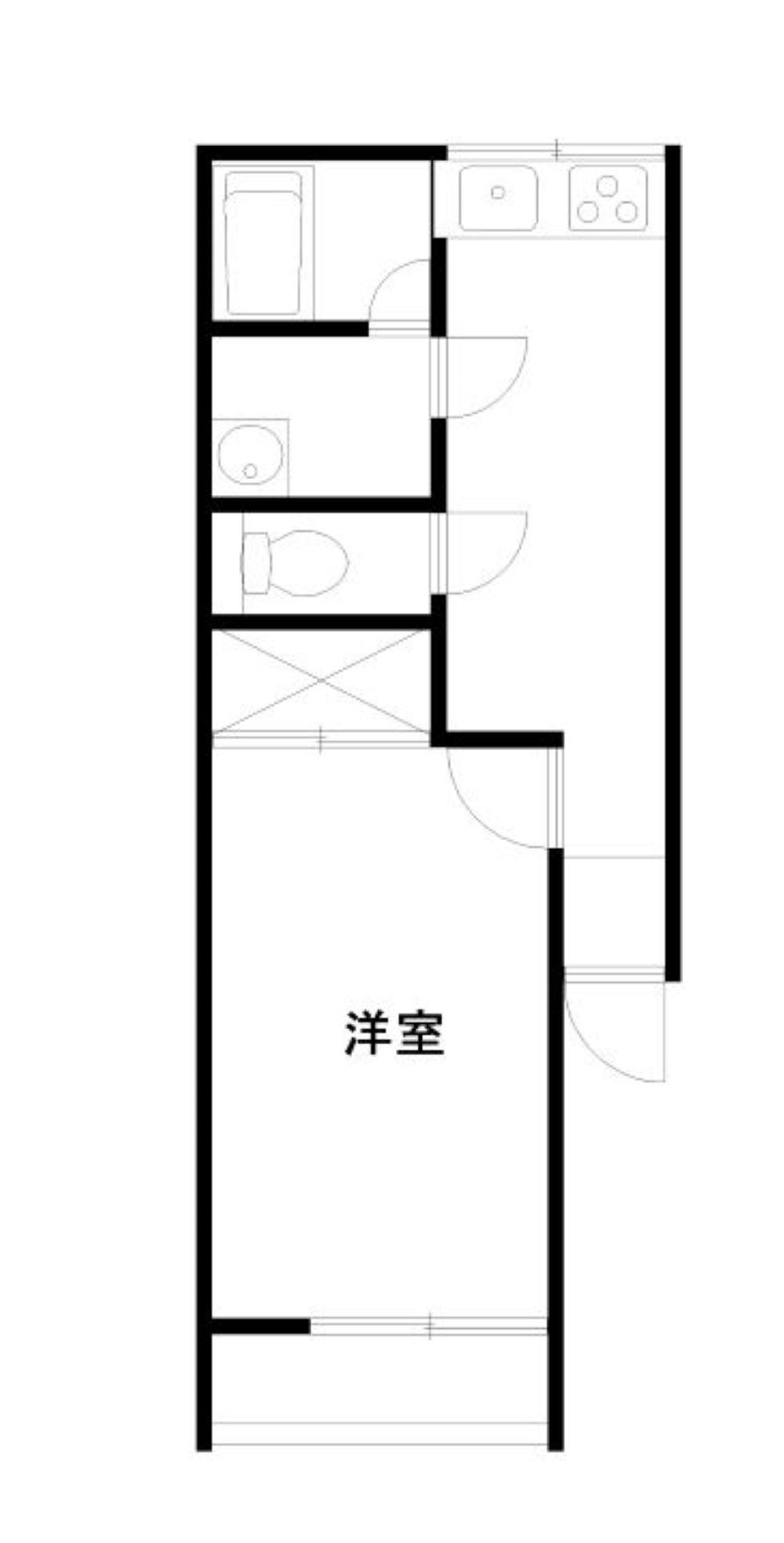 エムエスコーポB棟(1DK/1階)の間取り写真