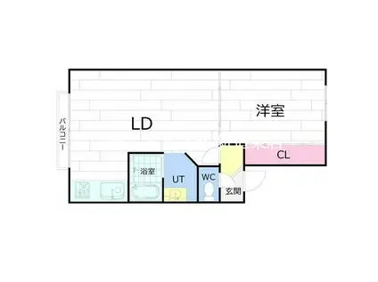 シエンツイム北光(1LDK/3階)の間取り写真