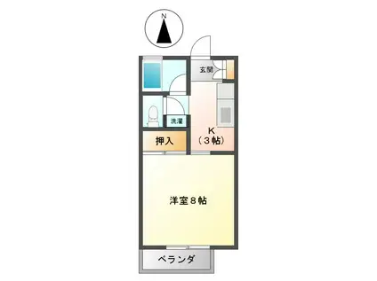 ハイツエクセル(1K/1階)の間取り写真