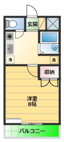 静岡鉄道静岡清水線 新静岡駅 徒歩28分 3階建 築38年(1K/2階)の間取り写真