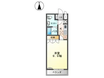 ドリームハイム(1K/1階)の間取り写真