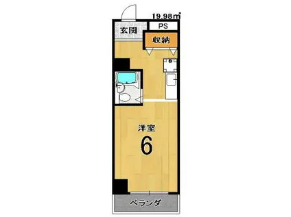 ベルビスタ(ワンルーム/2階)の間取り写真