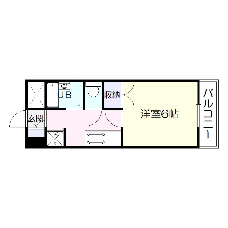 N・D・L春日(1K/4階)の間取り写真
