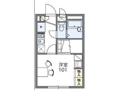 メルベーユTM(1K/1階)の間取り写真