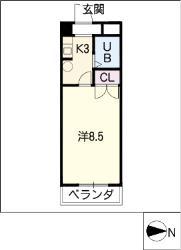 ラフィーネ新宿(1K/3階)の間取り写真