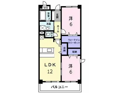 コントレイル(2LDK/2階)の間取り写真