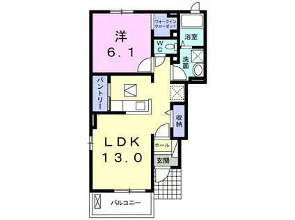 コーポ スワン III(1LDK/1階)の間取り写真
