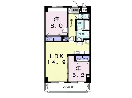シャルマンコートYARA(2LDK/5階)の間取り写真