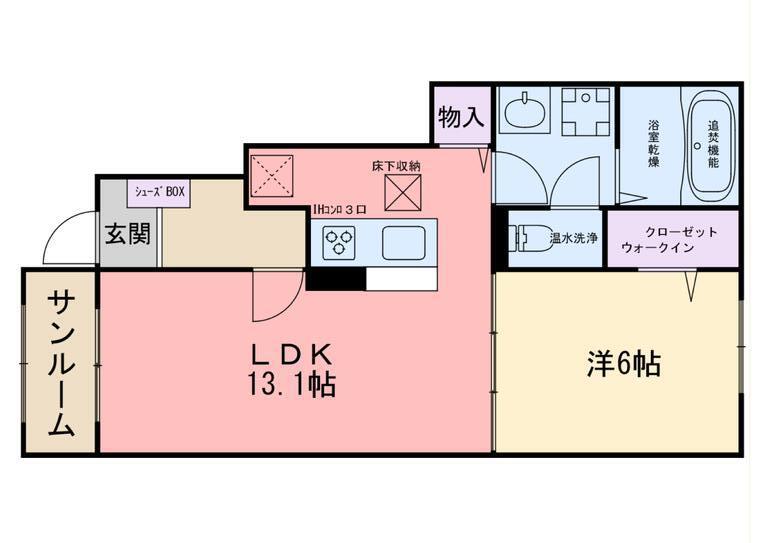 東風レジデンス A(1LDK/1階)の間取り写真