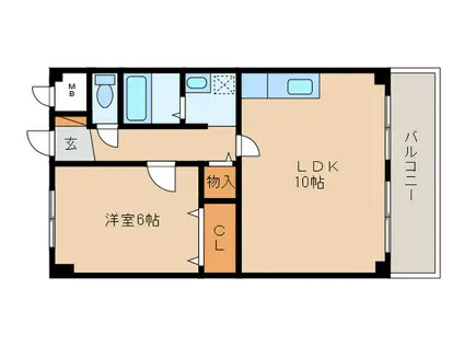 HAT´S(1LDK/3階)の間取り写真