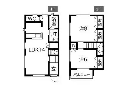 竹林メゾネットIII(2LDK/1階)の間取り写真