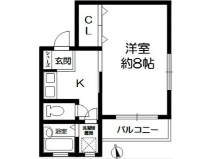 モンシャンブル(1K/2階)の間取り写真