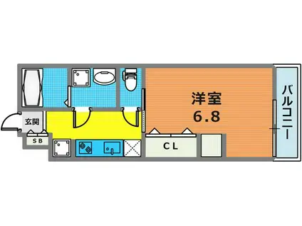 BLUE SKY MAYAIII(1K/2階)の間取り写真