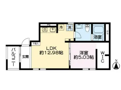 OMOCHI D` AKABANE(1LDK/2階)の間取り写真