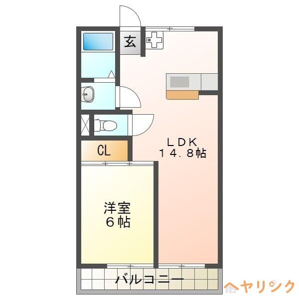 ルビーハイツ大森II(1LDK/3階)の間取り写真