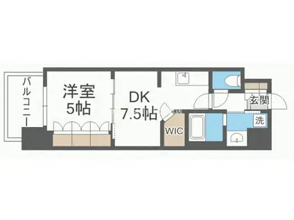 コンフォリア阿波座(1DK/11階)の間取り写真