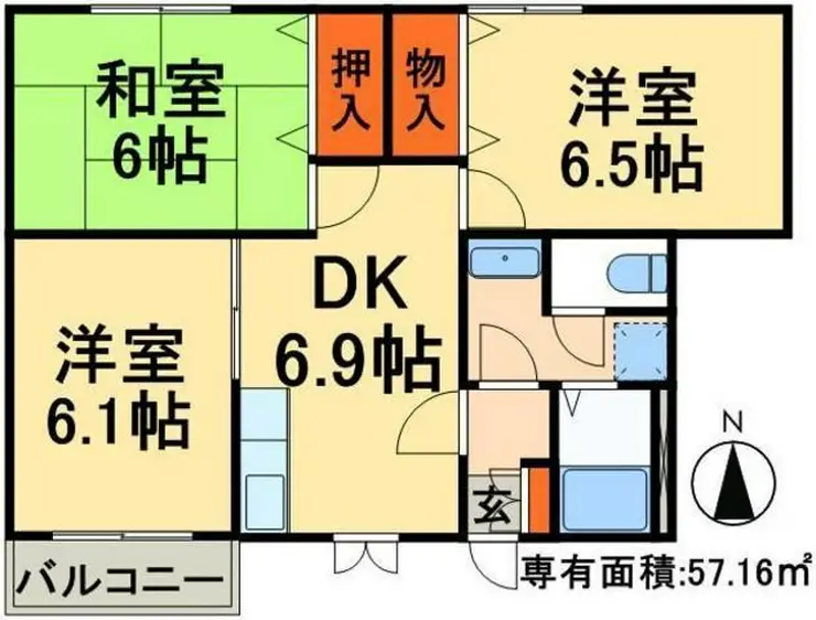 カサミア ノウス 1階階 間取り