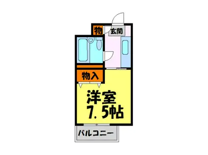 ローレルプラザ(1K/1階)の間取り写真