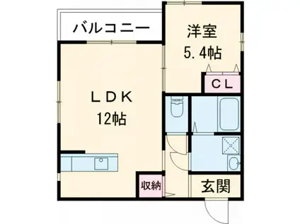 MAISON LUMIERE(1LDK/1階)の間取り写真