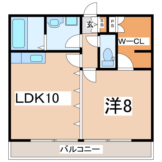 ピース・アンド・ローレル(1LDK/1階)の間取り写真
