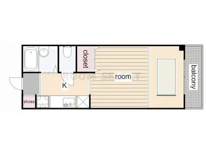 コーポメルベーユ(1K/1階)の間取り写真