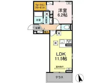 ヴィラH&H(1LDK/1階)の間取り写真