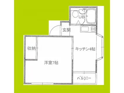ユアーズマンション(1DK/3階)の間取り写真