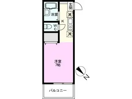 タイコウハウス(ワンルーム/1階)の間取り写真