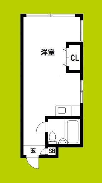 グローリー島之内(ワンルーム/4階)の間取り写真