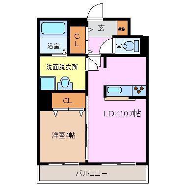 ファインII(1LDK/3階)の間取り写真