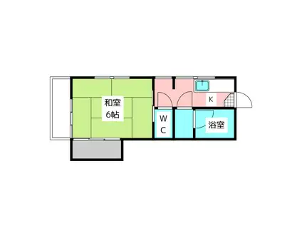 ハイツ西の原(1K/1階)の間取り写真