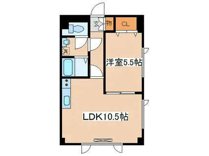 石原マンション(1LDK/2階)の間取り写真