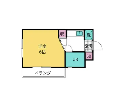 ハイムJ(ワンルーム/4階)の間取り写真