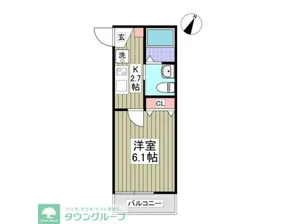 戸塚東3丁目アパート(1K/3階)の間取り写真