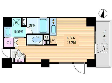パークヒルズ赤坂(ワンルーム/7階)の間取り写真