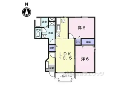 サンモールB(2LDK/1階)の間取り写真