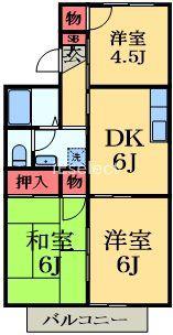 サンモールおゆみ野B(3DK/2階)の間取り写真