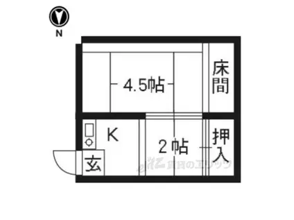 紫雲荘(2K/1階)の間取り写真