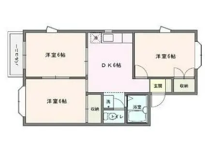 エレガントハイツ(3DK/2階)の間取り写真