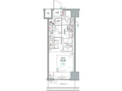 クレヴィスタ横浜関内II(1K/8階)の間取り写真