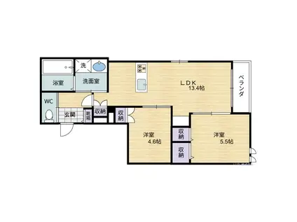 エミネンス(2LDK/3階)の間取り写真