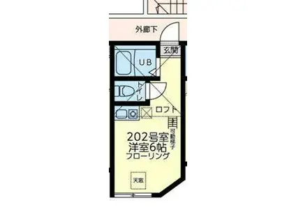 ユナイト大口アダムランバート(ワンルーム/2階)の間取り写真