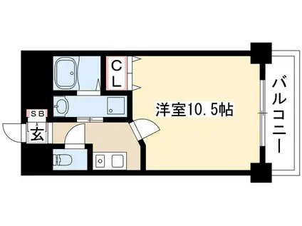 ABCサクラガーデン(1K/6階)の間取り写真