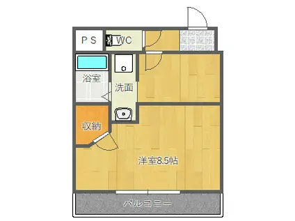クリスタルマンション(1K/1階)の間取り写真